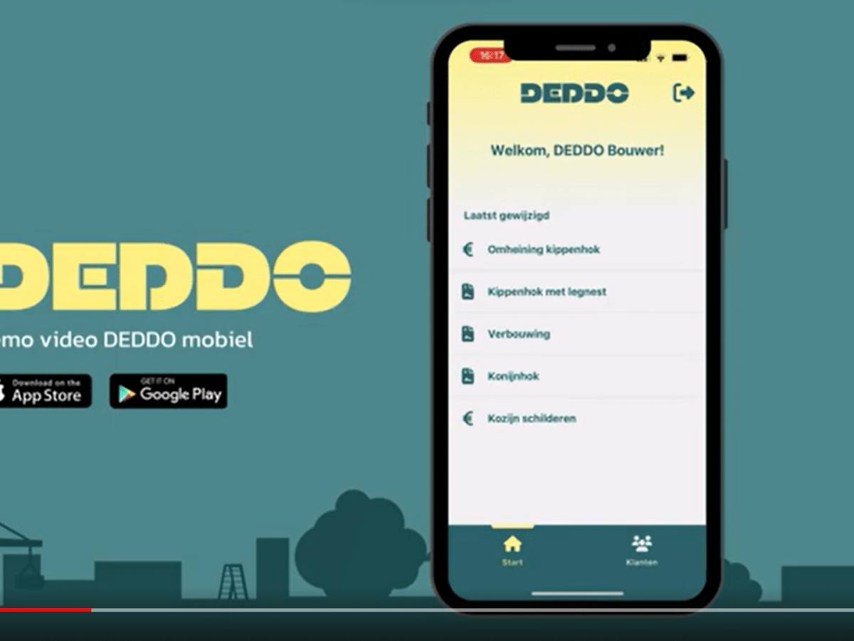 DEDDO mobiele app demo video overlay