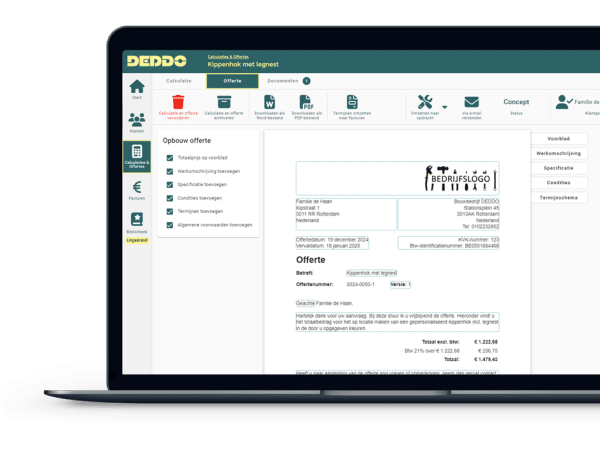 Offerte op beeld laptop software DEDDO