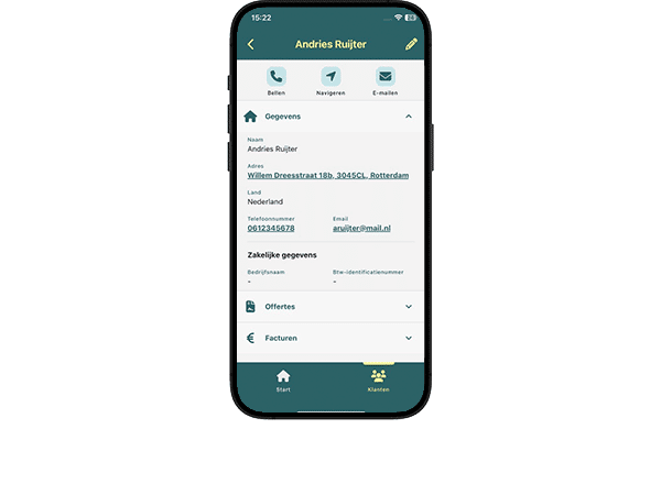 Snel contact met de klant via mobiele app DEDDO
