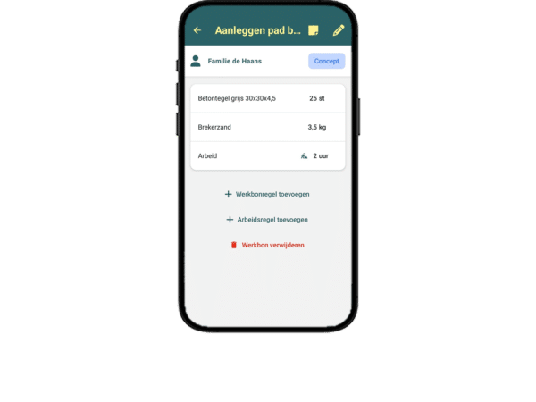 Werkbon aanmaken via de mobiele app van DEDDO