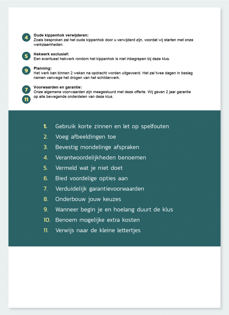Werkomschrijving voorbeeld uit offerte gemaakt in DEDDO 11 tips - deel 2