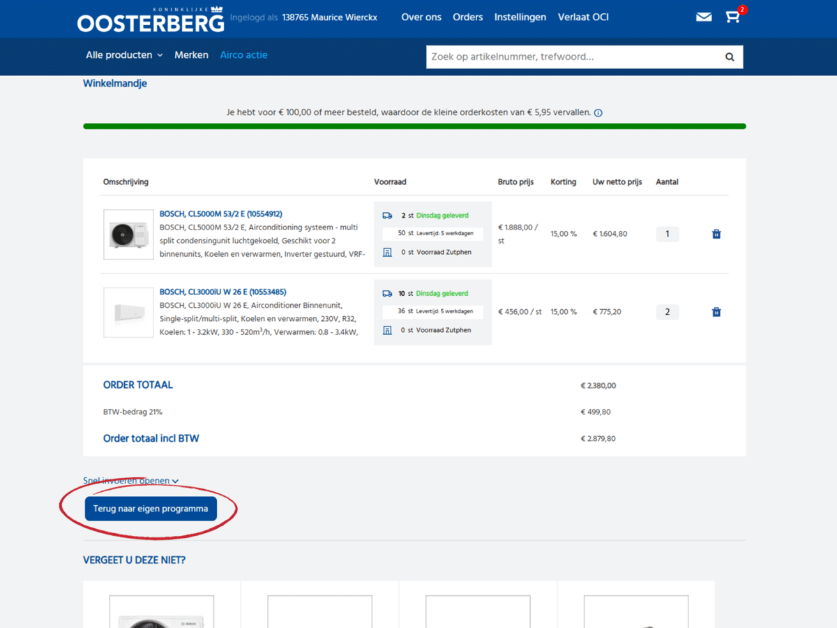 Voorbeeld Oosterberg artikelen importeren in calculatie DEDDO