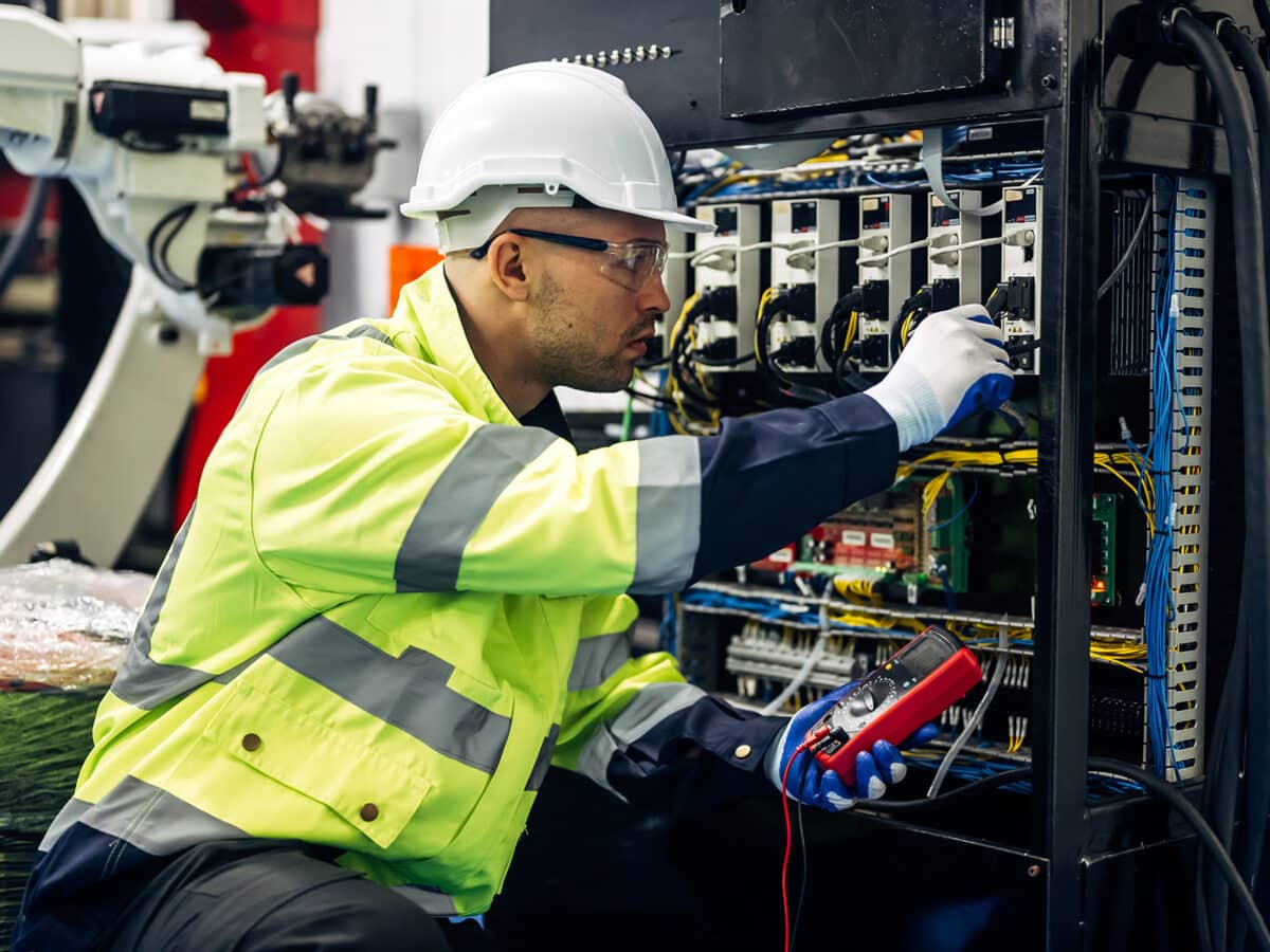 Installateur aan het werk
