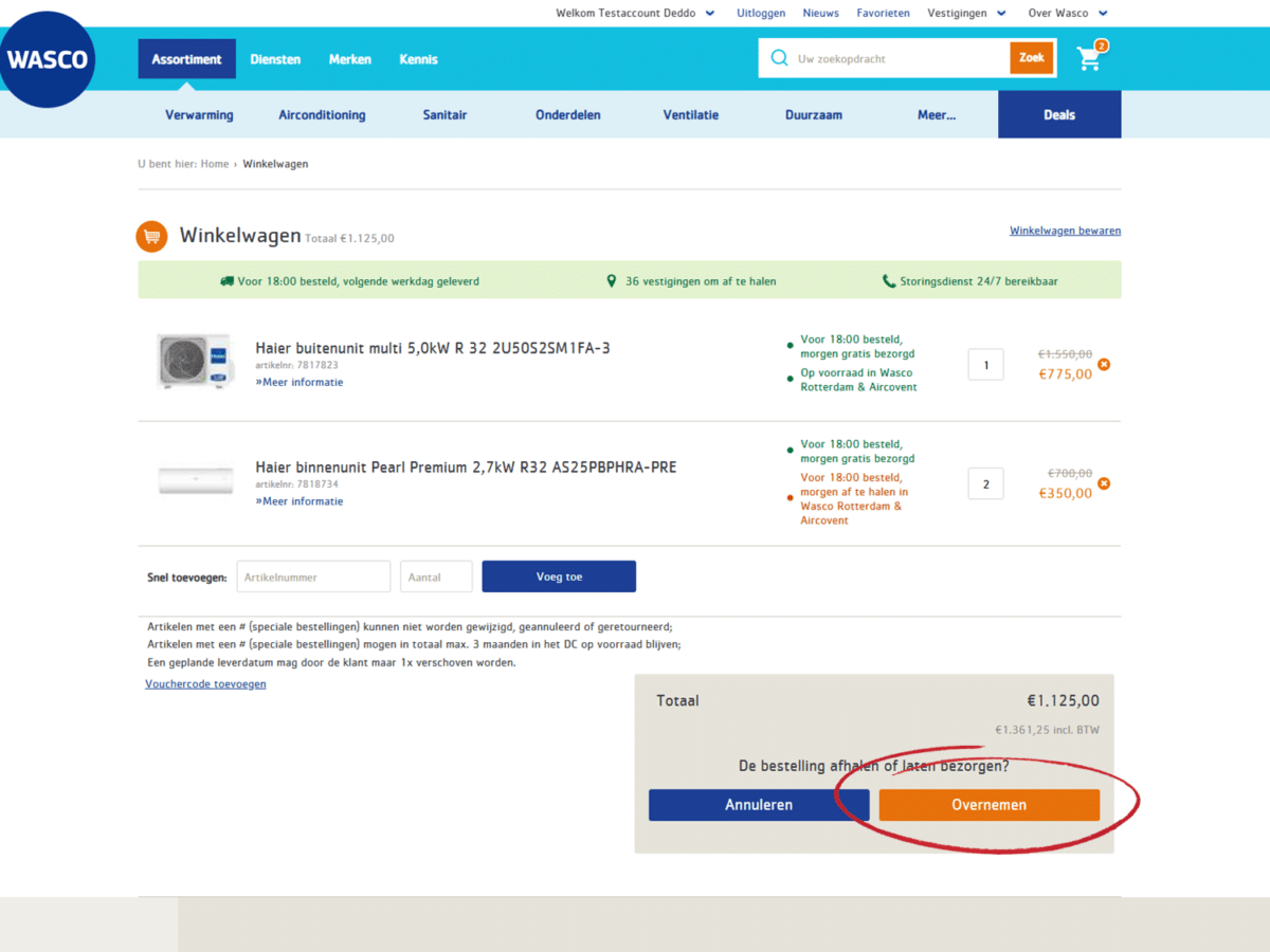 Wasco artikelen importeren in DEDDO
