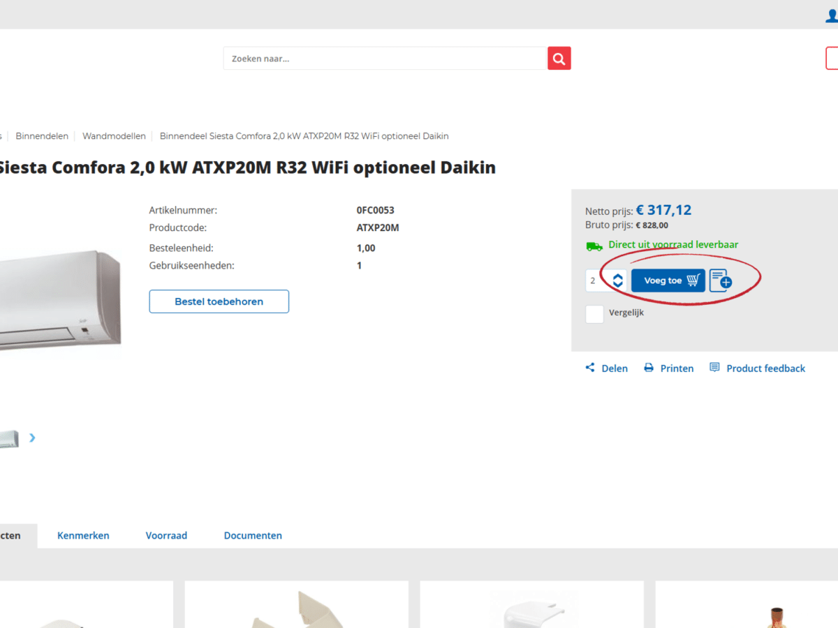 Screenshot Rensa artikelen en prijzen importeren in calculatie in DEDDO